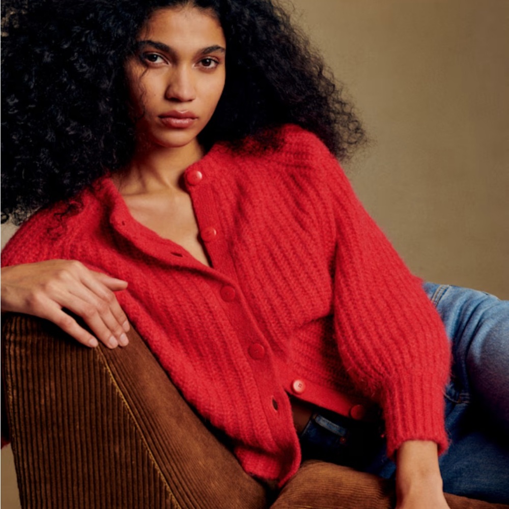 Sézane Red Emile Cardigan - Medium